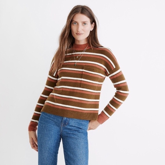 Madewell Redmond Mockneck Striped Sweater - Picture 1 of 5